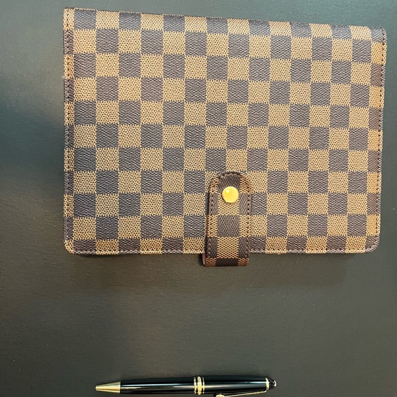 Luxury Checkered A5 Agenda Binder Journal Notepad Gift Brown with extra inserts - Picture 3 of 6